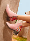 Western Chic: Embroidered Chunky Heel Boots for the Fashionable Woman