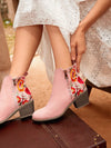 Western Chic: Embroidered Chunky Heel Boots for the Fashionable Woman