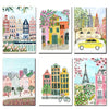 Nordic Watercolor Canvas Prints: 6 Piece Set for Modern Home Decor