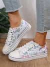 Chic Canvas Printed Casual Sports Shoes with Tassel Detail - Spring and Autumn Fashion