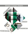 Striped Bathroom Shower Curtain Set with Non-Slip Bath Mats