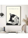 Adorable Cat Love Canvas Painting for Home Wall Decor