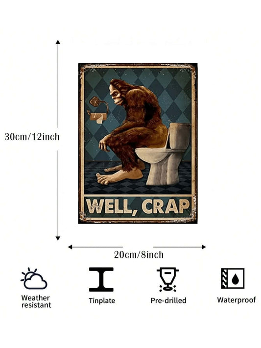 Vintage Creative Toilet Sign: Retro Wall Decoration for Home, Bar, Cafe, Farm Room - Classic Metal Sign
