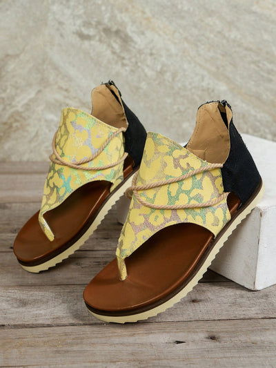 Stylish Summer Thong Print Sandals - Women's Large Size 2023 Collection