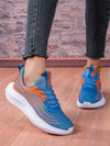 2024 New Arrival: Women's Casual Lightweight Sneakers - Blue and Orange