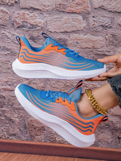 2024 New Arrival: Women's Casual Lightweight Sneakers - Blue and Orange