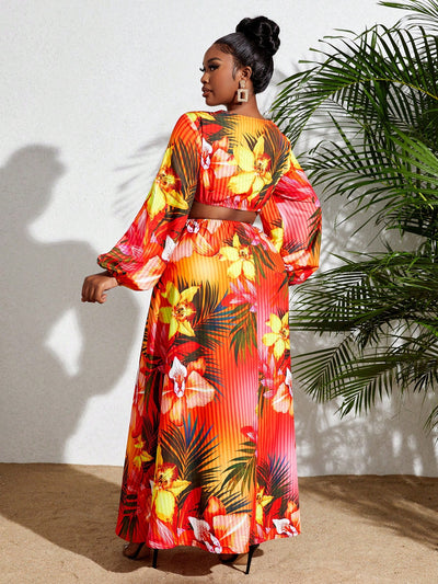 Blooming Beauty: Plus Size Floral A-Hem Dress