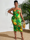 This strapless <a href="https://canaryhouze.com/collections/women-dresses" target="_blank" rel="noopener">dress</a> from Tropical Paradise is perfect for any plus size individual looking for a stylish and comfortable outfit. The dress flatters the figure and provides a secure fit, ensuring confidence and ease of movement. Made with high-quality materials, this dress is both durable and fashionable.