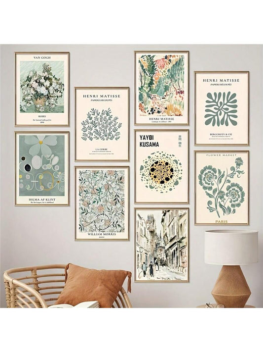 Upgrade your home decor with our 9 Piece Vintage Eclectic Canvas Poster Set. These beautifully crafted posters add a touch of elegance to any room and make the perfect gift. With a diverse mix of styles, this set is sure to impress and elevate the atmosphere.