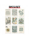 9 Piece Vintage Eclectic Canvas Poster Set - Ideal Wall Art Gift for Any Room