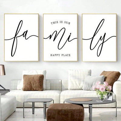Family Quotes Canvas Art Set: This Is Our Happy Place