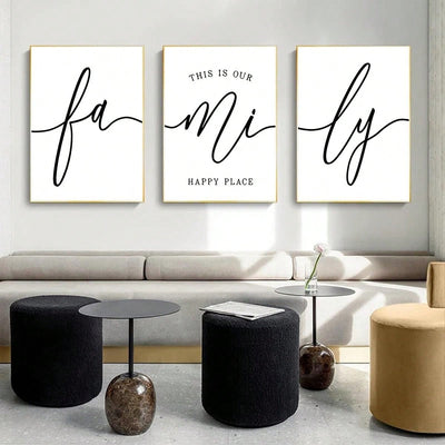 Family Quotes Canvas Art Set: This Is Our Happy Place