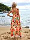 Tropical Bliss: Women's Halter Vacation Strap Maxi Dress