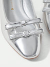 Elegance in Motion: Women's High Heel Silver Butterfly Knot Pumps