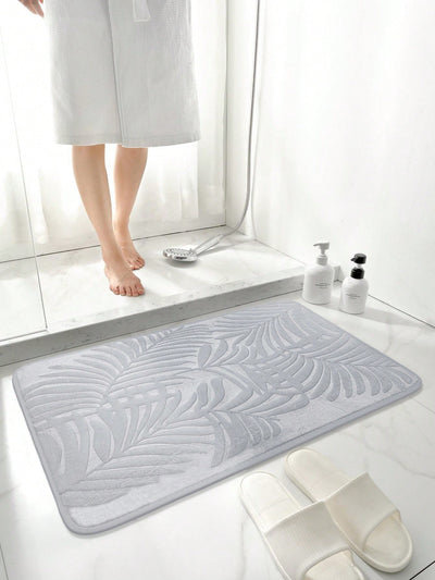 Leaf Pattern Absorbent Floor Mat: Modern Style for Living Room Use