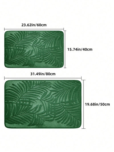 Leaf Pattern Absorbent Floor Mat: Modern Style for Living Room Use