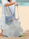 Summer Ready: Stylish Large Beach Bag with Contrast Binding and Mesh Design for the Perfect Vacation