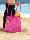 Summer Ready: Stylish Large Beach Bag with Contrast Binding and Mesh Design for the Perfect Vacation
