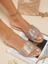 Sparkling Steps: Women's Fashionable Rhinestone Flat Sandals