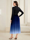 Ethereal Elegance: Women's Gradient Pleated Dress