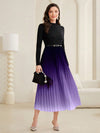 Ethereal Elegance: Women's Gradient Pleated Dress