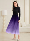 Ethereal Elegance: Women's Gradient Pleated Dress