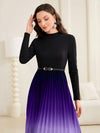 Ethereal Elegance: Women's Gradient Pleated Dress