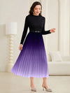 Ethereal Elegance: Women's Gradient Pleated Dress