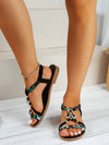 Summer Chic: Woven Flat Sandals with Anti-Slip Sole and Open Toe Design