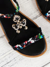 Summer Chic: Woven Flat Sandals with Anti-Slip Sole and Open Toe Design