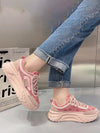 Pink Paradise: Fashionable Plus Size Thick-Soled Sneakers