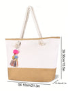 Essential Woven Straw Beach Bag: Perfect for Travel, Family Outings, and More!