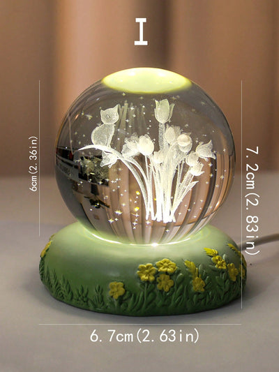 Saturn Nebula Moon Glowing Crystal Ball Lamp - Creative Bedside Night Light