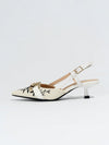 White Kitten Heel Slip-On Shoes: Elegant and Charming for Parties, Dating, and Shopping in Spring/Summer