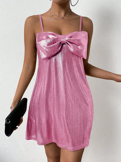 Chic and Charming: Women's Bowknot Decorated Cami Dress