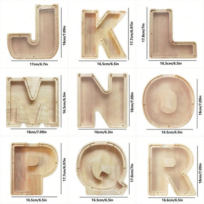 Exquisite Wooden Transparent Alphabet Piggy Bank: The Ultimate Gift for Babies and Couples