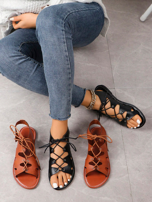 Step into Style: Women's Roman Anti-Slip Flat Sandals with Straps