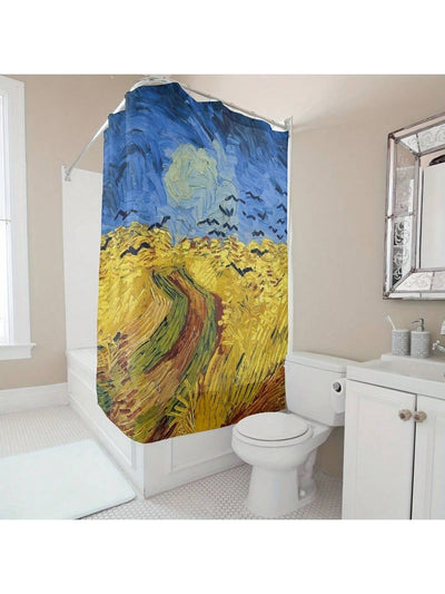 Sunflower Cow Waterproof Shower Curtain - Add a Rustic Touch to Your Bathroom