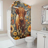 Sunflower Cow Waterproof Shower Curtain - Add a Rustic Touch to Your Bathroom