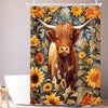 Sunflower Cow Waterproof Shower Curtain - Add a Rustic Touch to Your Bathroom