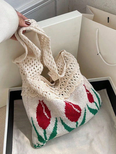 Star Style Crochet Tote: The Perfect Summer Beach Bag for Stylish Women