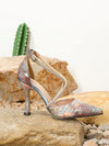 Rainbow Radiance: Color-Changing Stiletto High Heels with Hollow-Out Design