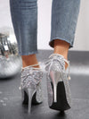 Silver Rhinestone Butterfly Bridal Stiletto Heels: Spring/Fall 2024 Collection