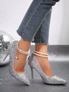 Silver Rhinestone Butterfly Bridal Stiletto Heels: Spring/Fall 2024 Collection