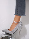 Silver Rhinestone Butterfly Bridal Stiletto Heels: Spring/Fall 2024 Collection