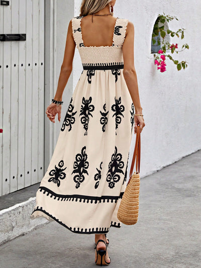 Summertime Chic: Women's Floral Print A-Line Sleeveless Dress