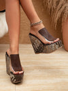 Chic and Stylish: Women's Brown Transparent Wedge Sandals with Thick Bottom - Perfect for Banquets