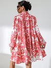 Garden Chic: Women's Plant Pattern Printed Shirt Dress