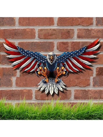 Add a touch of patriotic pride to your home decor with our American Pride: Independence Day Eagle Metal Wall Decor. Crafted with precision and attention to detail, this stunning piece features a majestic eagle, symbolizing freedom and strength. Perfect for celebrating Independence Day or year-round display.