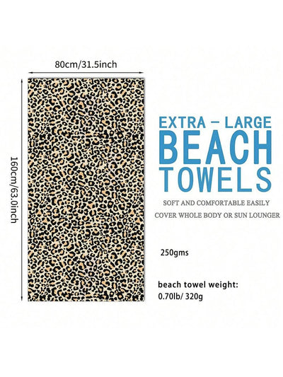 Ultra-Fine Fiber Leopard Print Beach Towel: The Ultimate Absorbent and Stylish Travel Companion
